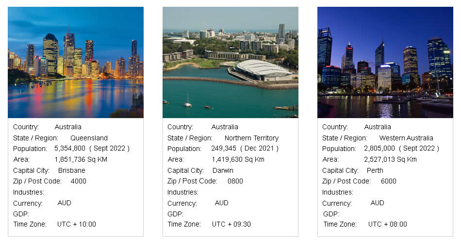 Locations Australia States